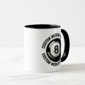 Mittlerer Text SCHWARZ Combo 11oz Custom 8 Ball Tasse (VorderseiteRechts)