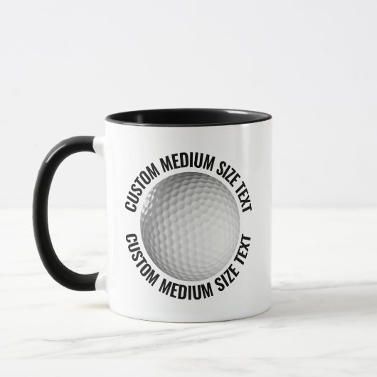Mittlerer Text SCHWARZ Combo 11oz Custom Golf Tasse (Links)