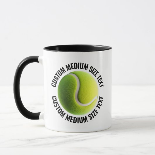 Mittlerer Text SCHWARZ Combo 11oz Individueller Te Tasse (Links)