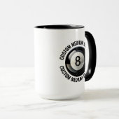 Mittlerer Text SCHWARZ Combo 15oz Custom 8 Ball Tasse (VorderseiteRechts)