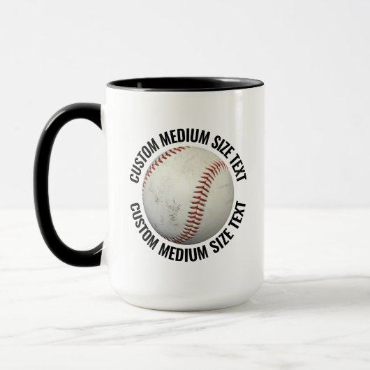 Mittlerer Text SCHWARZ Combo 15oz Individueller Ba Tasse (Links)