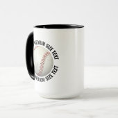 Mittlerer Text SCHWARZ Combo 15oz Individueller Ba Tasse (Vorderseite Links)