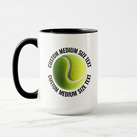 Mittlerer Text SCHWARZ Combo 15oz Individueller Te Tasse (Links)