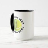 Mittlerer Text SCHWARZ Combo 15oz Individueller Te Tasse (Vorderseite Links)