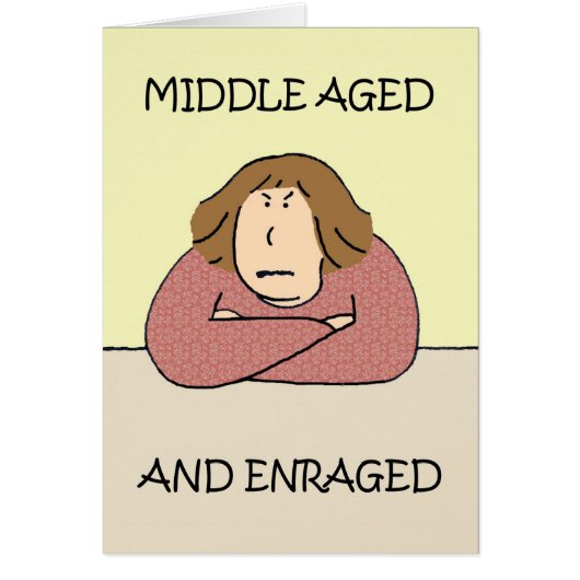 Mittlerer und wütender Lady Cartoon Spaß (Vorne)