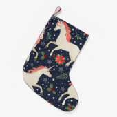 Mittleres Alter drucken Unicorn auf einer Weihnach Kleiner Weihnachtsstrumpf (Vorderansicht (hängend))