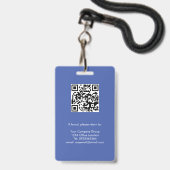 Mittleres Blau, Mitarbeiter-Foto-ID mit QR-Code, U Ausweis (Rückseite mit Schlüsselband)