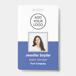 Mittleres Blau, Mitarbeiter-Foto-ID mit QR-Code, U Ausweis