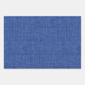 Mittleres Blaues Leinen Geschenkpapier Set (Vorderseite 2)