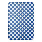 Mittleres blaues, weißes Polka Dot Muster Badematte (Vorderseite Vertikal)