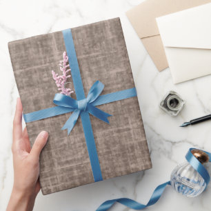 Mittleres braunes Leinen Geschenkpapier