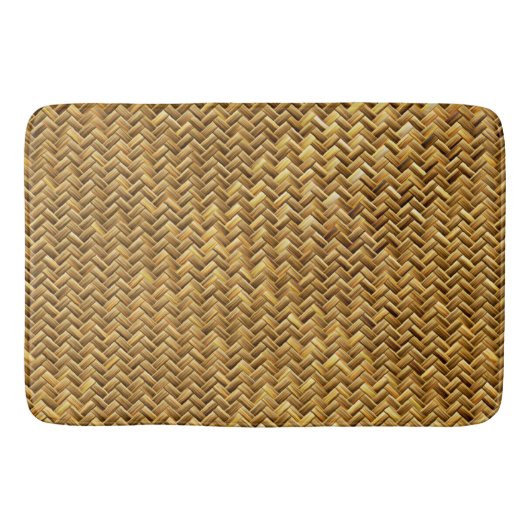 Mittleres Brown natürliches Baskeweave Badematte (Vorderseite)