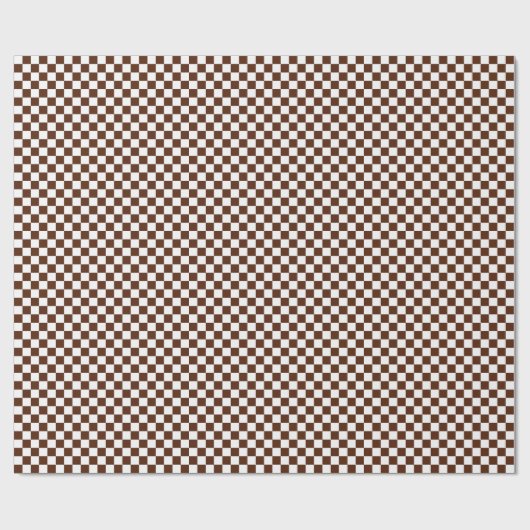 Mittleres Brown und weißes Karo-Verpackungs-Papier Geschenkpapier (Flach)