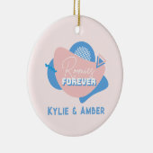 Mittleres Geschenk "Roomies Forever" Retro Custom  Keramik Ornament (Rechts)