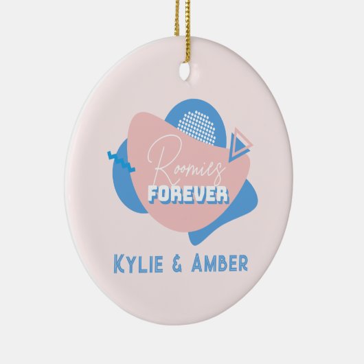 Mittleres Geschenk "Roomies Forever" Retro Custom  Keramik Ornament (Rechts)