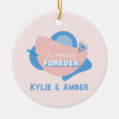 Mittleres Geschenk "Roomies Forever" Retro Custom  Keramik Ornament (Vorne)