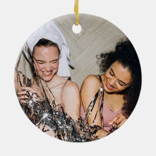 Mittleres Geschenk "Roomies Forever" Retro Custom  Keramik Ornament (Hinten)