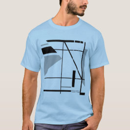 Mittleres Grau Schwarz, zeitgenössisches geometris T-Shirt