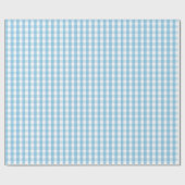 Mittleres hellblaues und weißes Gingham-Packpapier Geschenkpapier (Flach)