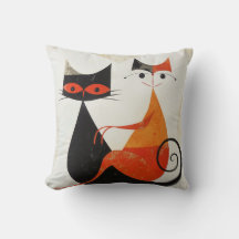 Mittleres Jahrhundert Art Cat Duo Print