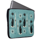 Mittleres Jahrhundert Atomkatzen - blau ©studioxti Laptopschutzhülle (Vorne Rechts)