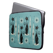 Mittleres Jahrhundert Atomkatzen - blau ©studioxti Laptopschutzhülle (Vorderseite Links)