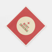 Mittleres Jahrhundert frohe Weihnachts Retro Typog Serviette (Ecke)