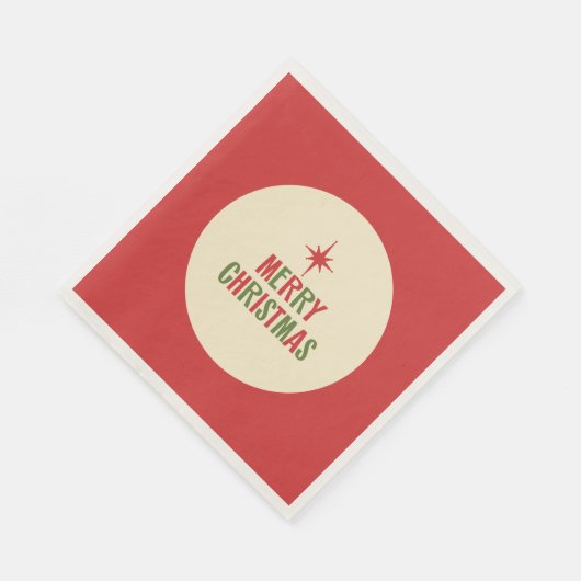 Mittleres Jahrhundert frohe Weihnachts Retro Typog Serviette (Ecke)