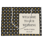 Mittleres Jahrhundert kühne Schwarzes Gold Blumenz Große Geschenktüte (Vorderseite)