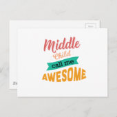 Mittleres Kind nenne mich Phantastisch lustig Postkarte (Vorne/Hinten)