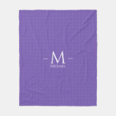 Mittleres Lila Blue Monogram Template Fleecedecke (Vorderseite)