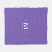 Mittleres Lila Blue Monogram Template Fleecedecke (Vorderseite (Horizontal))