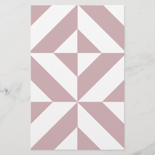 Mittleres Mauve Geometric Deko Cube Muster Briefpapier (Vorderseite)