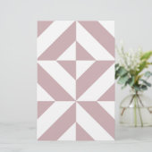 Mittleres Mauve Geometric Deko Cube Muster Briefpapier (Stehend Vorderseite)