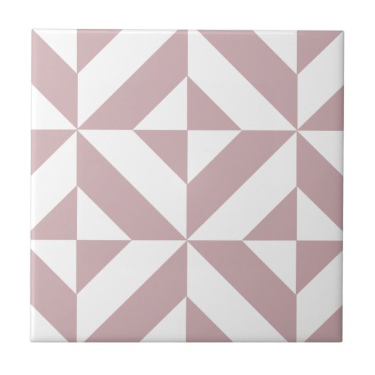 Mittleres Mauve Geometric Deko Cube Muster Fliese (Vorderseite)