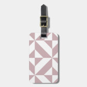 Mittleres Mauve Geometric Deko Cube Muster Gepäckanhänger (Vorderseite vertikal)