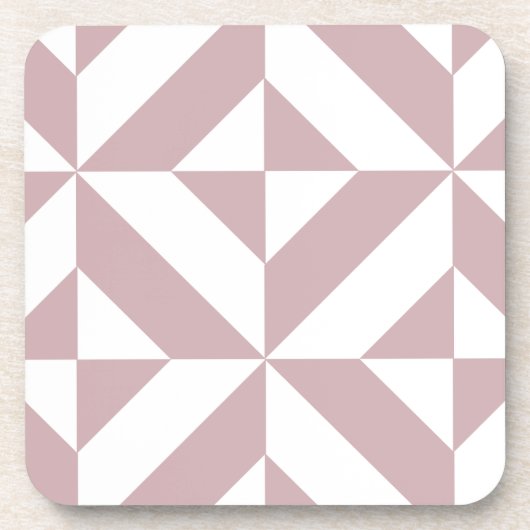 Mittleres Mauve Geometric Deko Cube Muster Getränkeuntersetzer (Vorderseite)