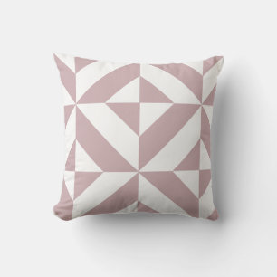 Mittleres Mauve Geometric Deko Cube Muster Kissen