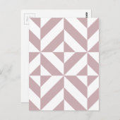 Mittleres Mauve Geometric Deko Cube Muster Postkarte (Vorne/Hinten)