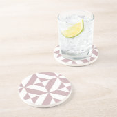 Mittleres Mauve Geometric Deko Cube Muster Sandstein Untersetzer (Seite)