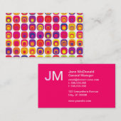 Mittleres modernes Jahrhundert-rosa und gelbe Visitenkarte (Vorne/Hinten)