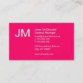 Mittleres modernes Jahrhundert-rosa und gelbe Visitenkarte (Rückseite)