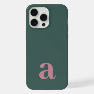 Mittleres Monogramm Buchstabe Meergrün/Lila Minima iPhone 15 Pro Max Hülle
