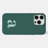 Mittleres Monogramm Buchstabe Meergrün/Teal Minima iPhone Hülle (Rückseite (Horizontal))