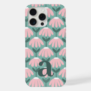 Mittleres Monogramm Buchstabe Pink & Grün Vintage  iPhone 15 Pro Max Hülle