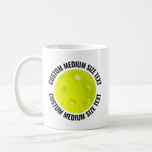 Mittleres Personalisiertes Text Pickleball 11oz. B Kaffeetasse (Links)