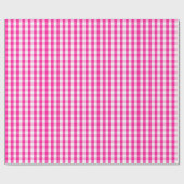 Mittleres Pink-und Weiß-Gingham-Packpapier Geschenkpapier (Flach)