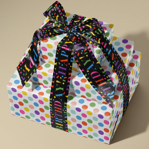 Mittleres Regenbogenfarbene Tupfenmuster Geschenkpapier