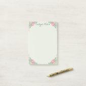 Mittleres Rosa blüht 4x6 Post-it Klebezettel (Auf Schreibtisch)