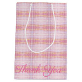 Mittleres Rosa Kariert Danke, Geschenktasche Mittlere Geschenktüte (Rückseite)